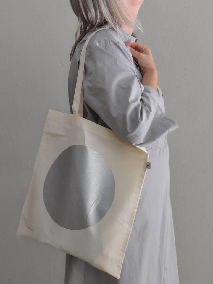 jutebeutel / tote bag dot silver for wholesale by kolor