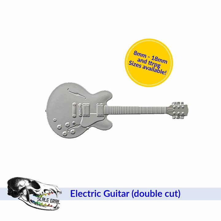 Electric Guitar - 12mm Microscale Accessories for resin inserts and diy jewelry art craft supplies 3d model by The Scale Grail (Copy) for wholesale by The Scale Grail