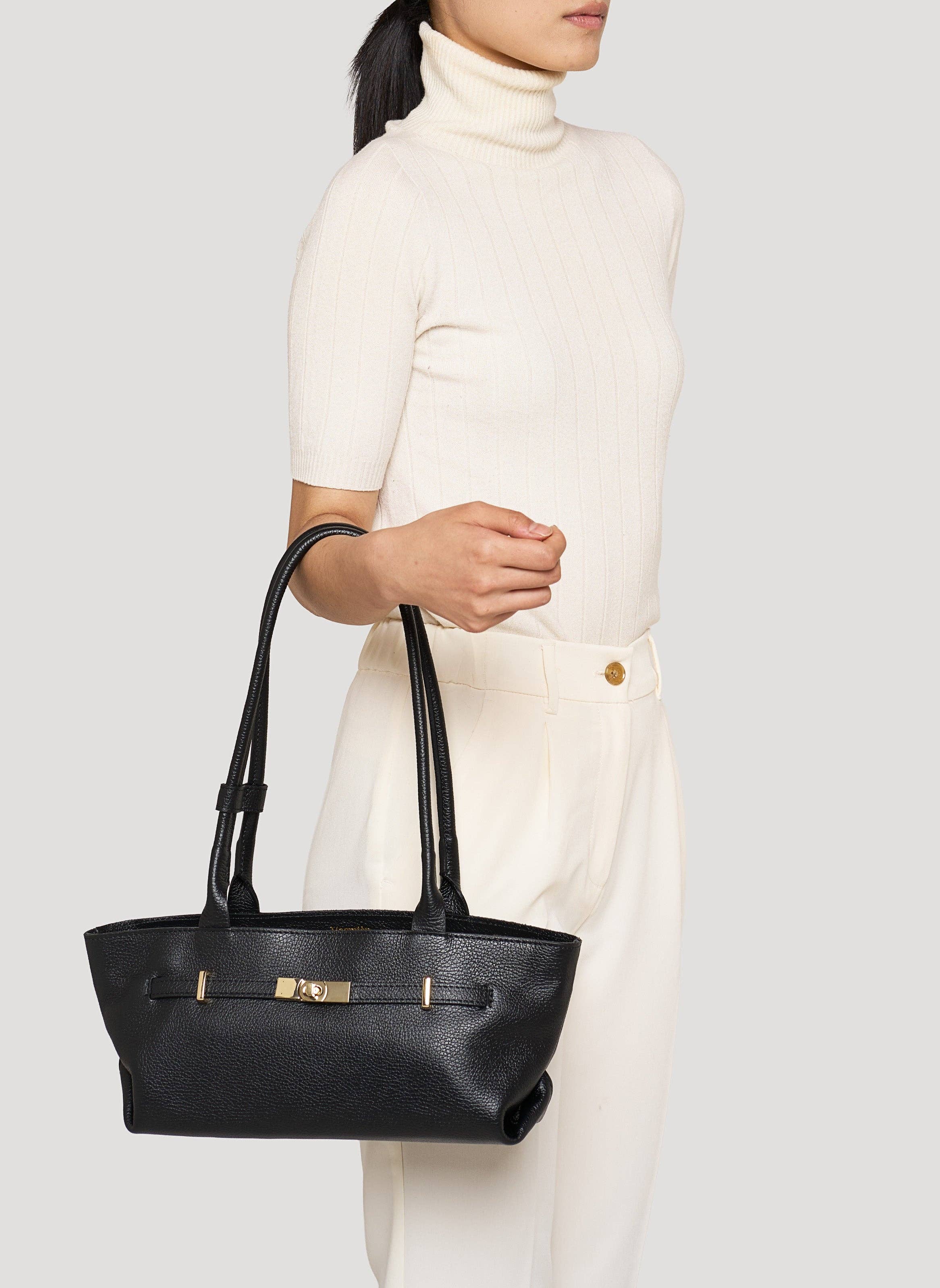 Voemièn - Wholesale Top Handle Bag - Women's - Lola Bag in Black Togo Leather6