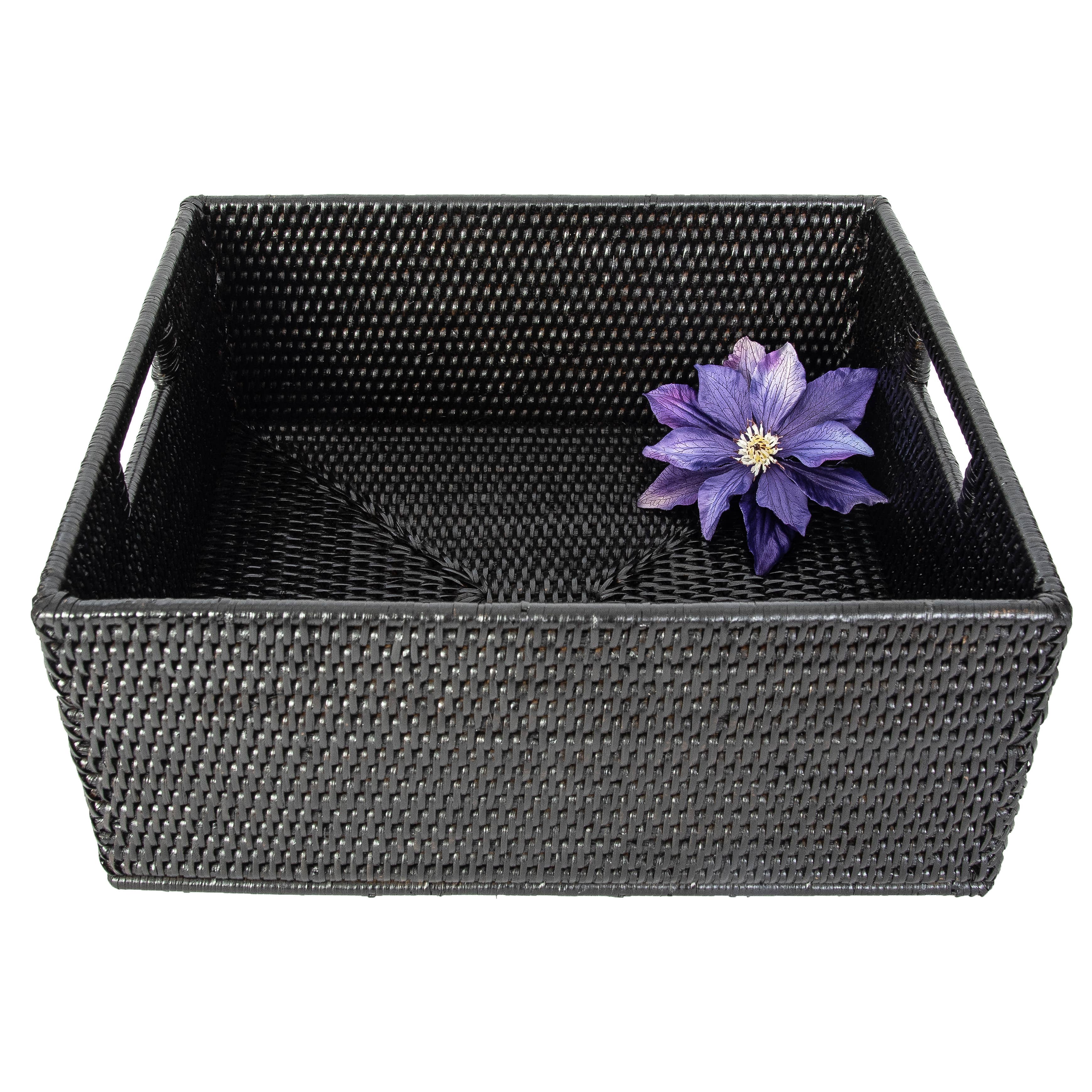 Artifacts Trading Company - Vendita all'ingrosso Cestini - Cesto rettangolare in rattan con maniglie ritagliate8