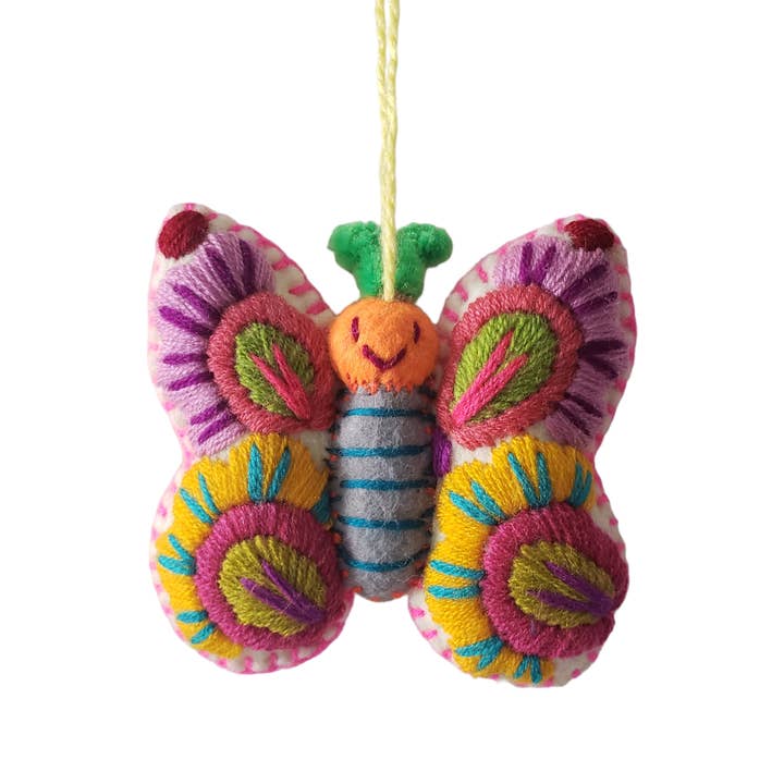 The Little Pueblo - Wholesale Ornament - Butterfly Animalito Chiapas Mexico