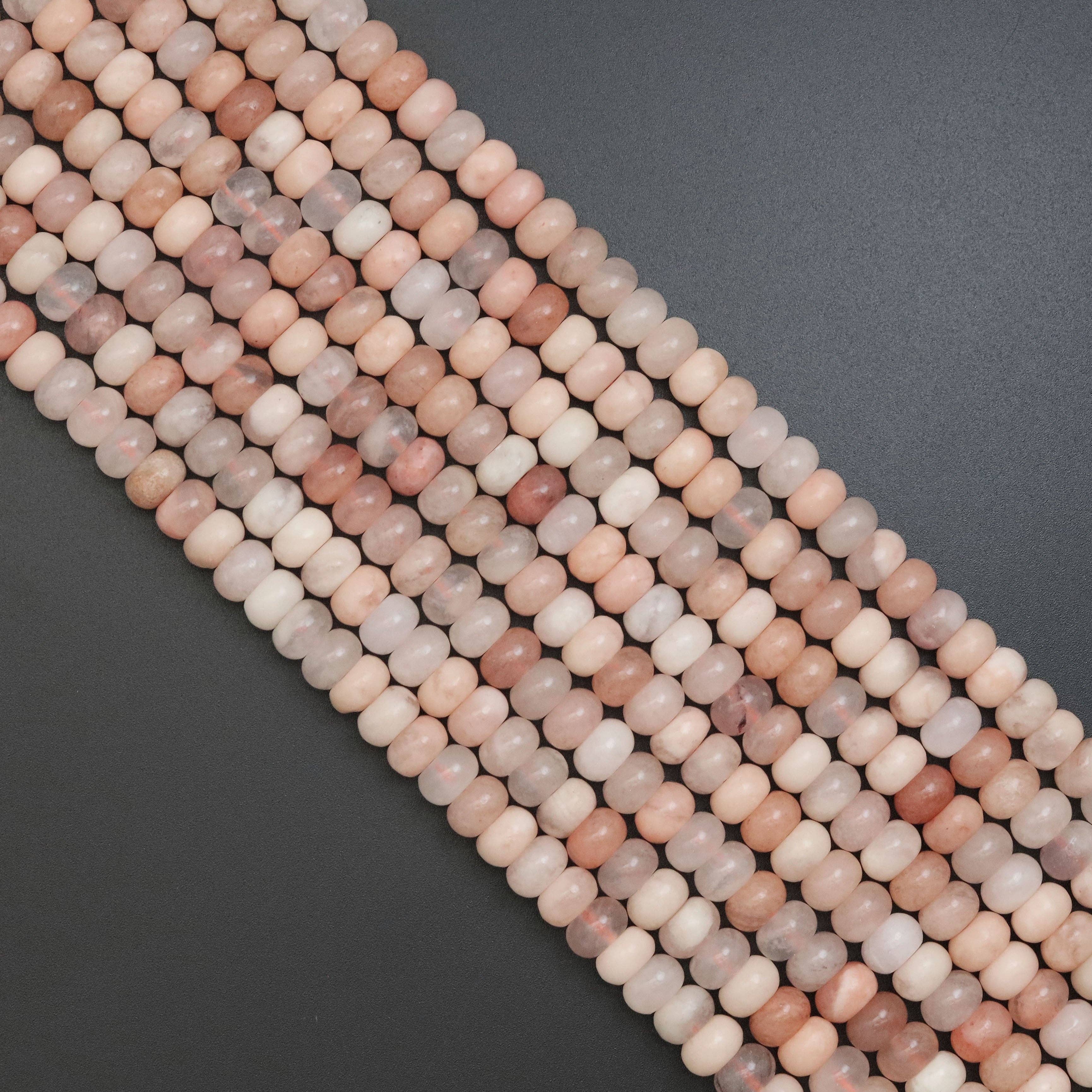 BestBeads&Beyond - Wholesale Beads - 5x8mm Smooth Rondelle Pink Aventurine Beads, Sku#U19182