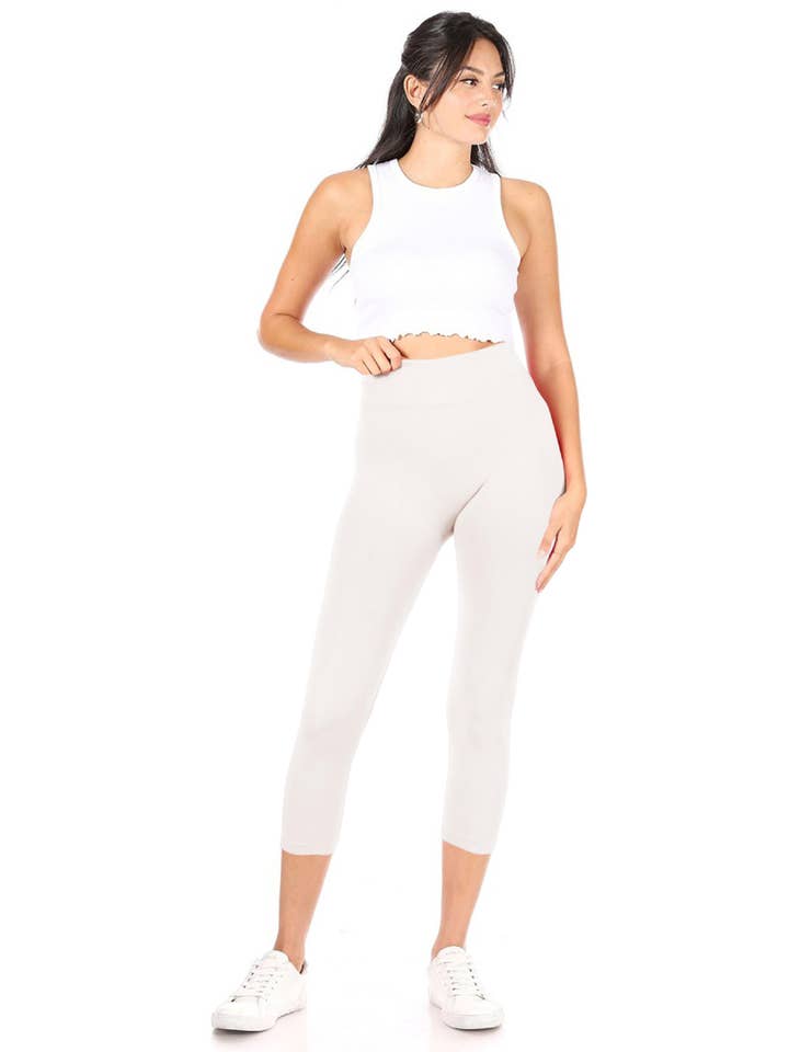 MOA COLLECTION - Wholesale Athletic/Lounge Leggings - Women's - Women's Casual Solid Seamless Capri Leggings22