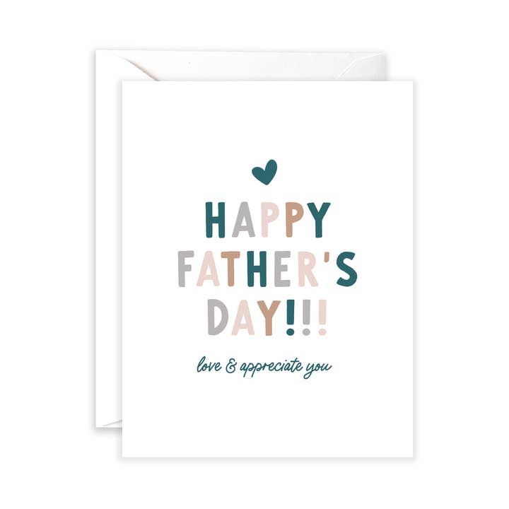 Kærlighed & Sætter pris på dig far - Minimal Fars dag-kort for engroshandel hos Isabella MG