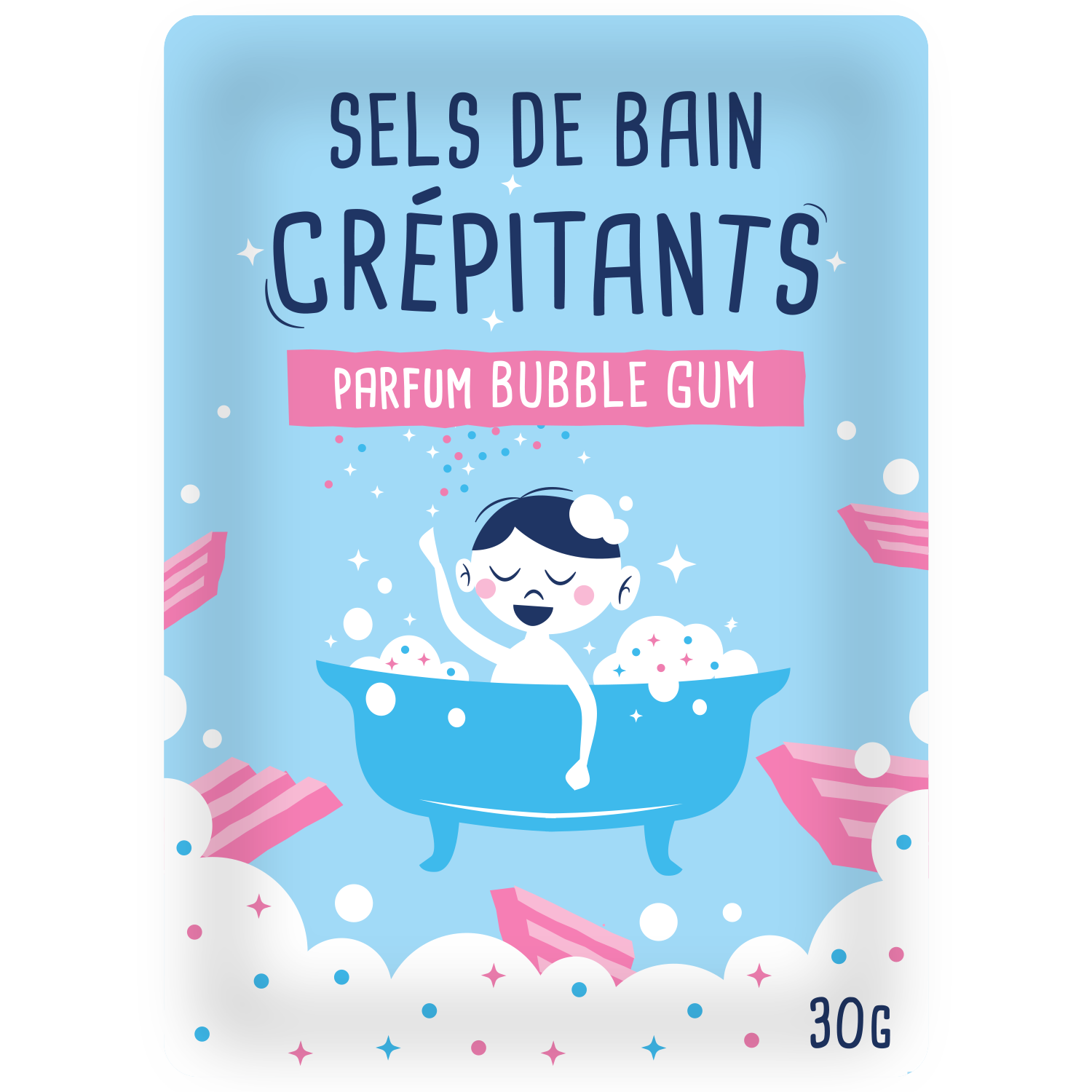 FRENCH TENDANCE - Wholesale Bath Bomb/Fizz - Crackling bath salts 30 g - Bubble Gum Scent2