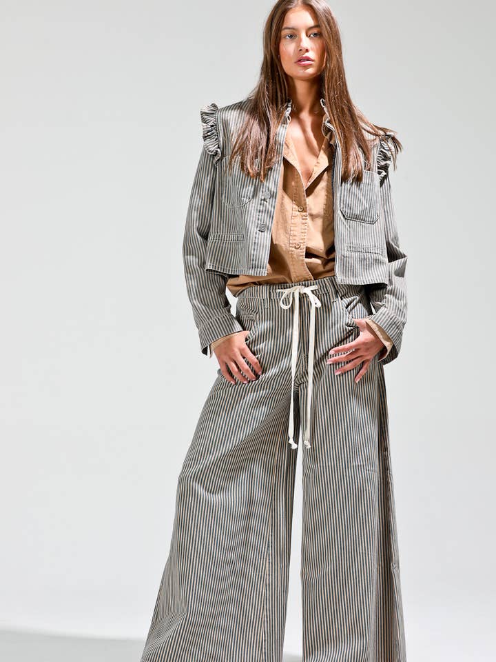 NB80004-6 - Gestreepte wijde broek voor wholesale door NOABOA