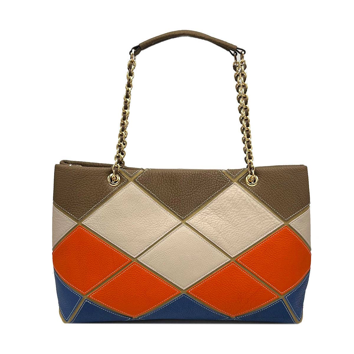 Suie Valentini srl - Wholesale Top Handle Bag - Women's - Genuine leather chain bag, big size, Made in Italy, art. 25130