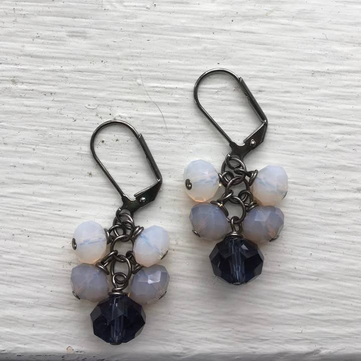 Dana Herbert – wholesale Hängande örhängen – Gunmetal Cluster örhängen2