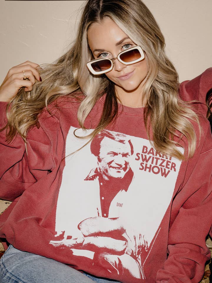 LivyLu - Wholesale Graphic Sweatshirt - Unisex - OU Sooners Barry Switzer Show Crimson CC Sweatshirt