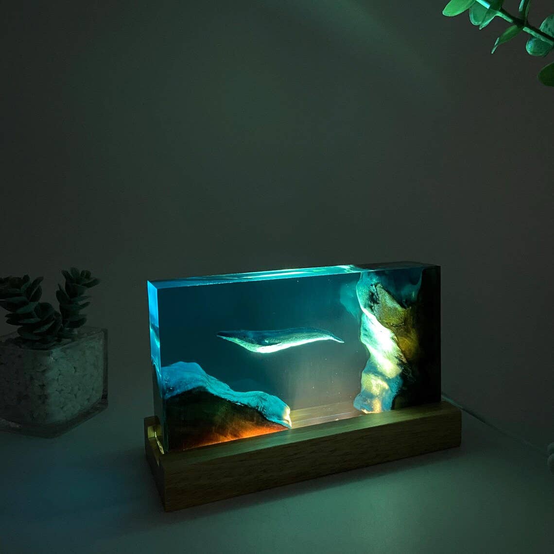 Merchemy - Wholesale Night Light - Ocean Whale Cube Resin Lamp Night Light Resin Marine3