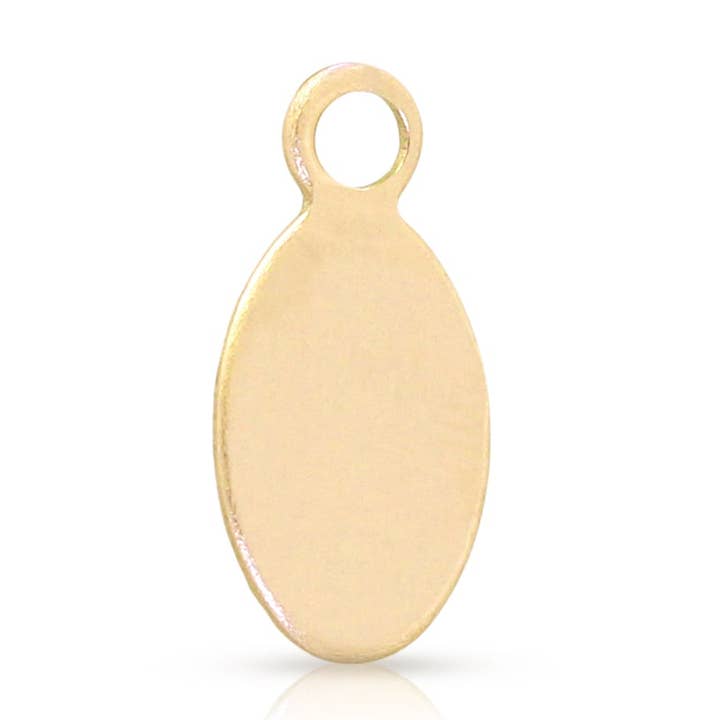 14Kt Gold Filled Stamping Oval Chain Tag 8.6x5.4mm - 5pcs/pack for wholesale by Plazko