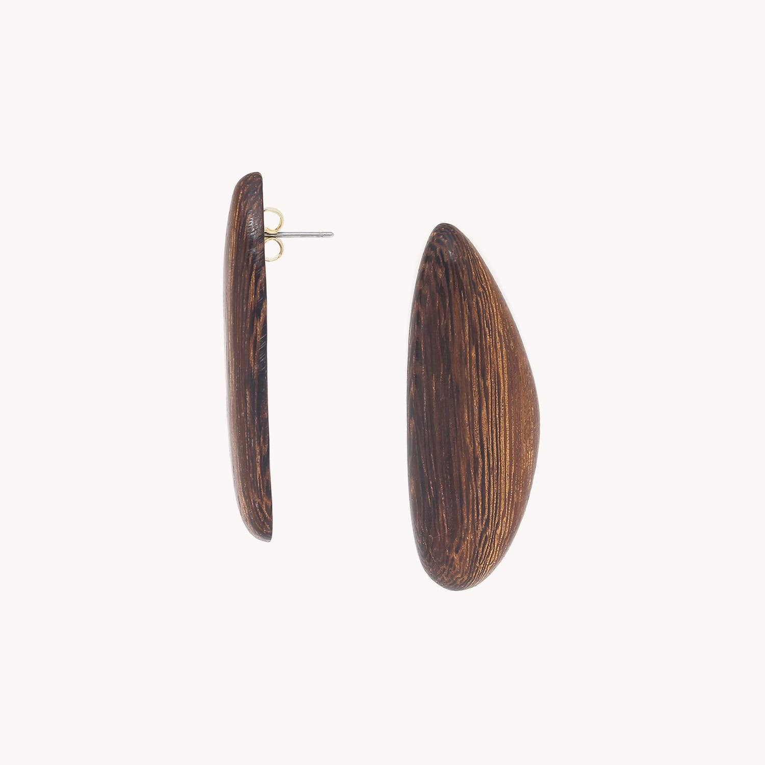 Nature Bijoux - Wholesale Hangende/ronde oorbellen - KOMODO eenvoudige houten oorstekers2