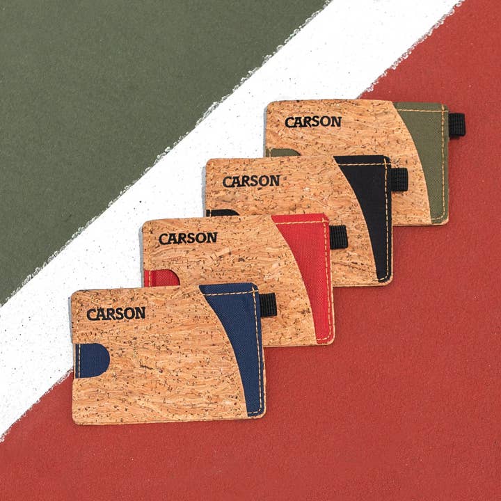 Carson UK – wholesale Wallet – Unisex – Compact Wallet Made from Organic Cork Material - 4 Assorted4