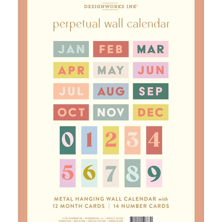 Perpetual Wall Calendar for wholesale by DesignWorks Ink