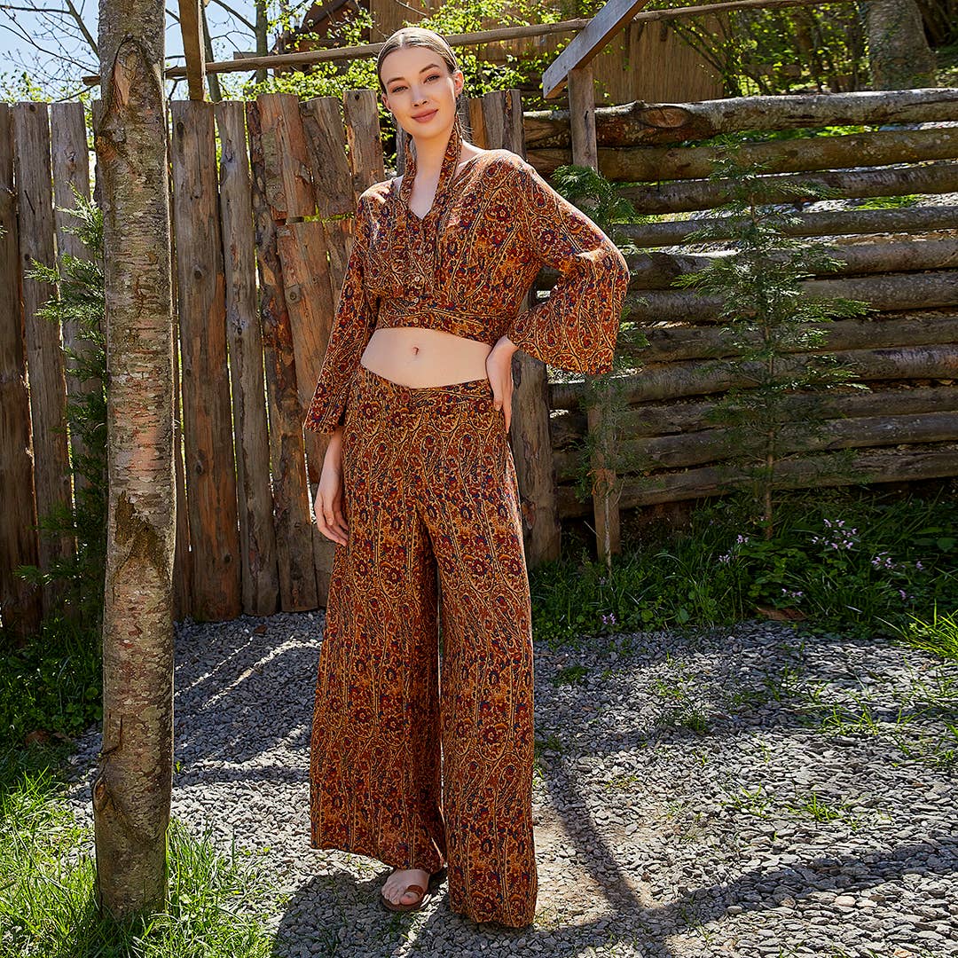 Los Banditos – wholesale Byxor - Dam – Hög midja breda ben Pera Desing Palazzo byxor1