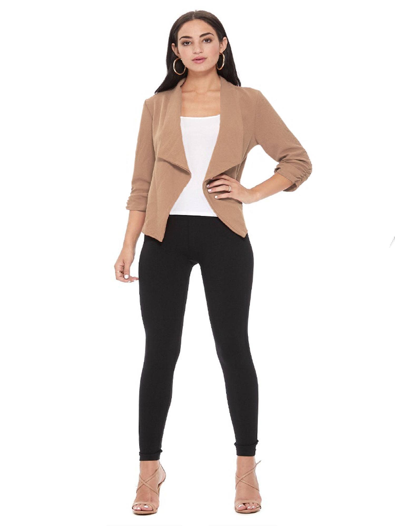 MOA COLLECTION - Wholesale Blazer - Women's - Casual Open Front Draped Solid Blazer Jacket35