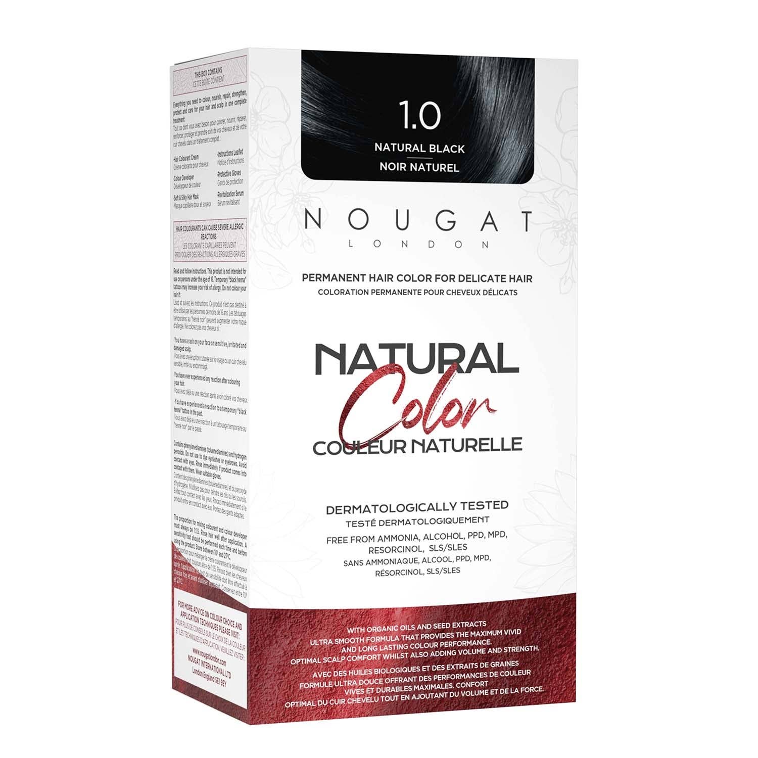 Nougat London - Wholesale Hair Dye - Permanent Hair Colour Natural Black 1.0 (170ml)3