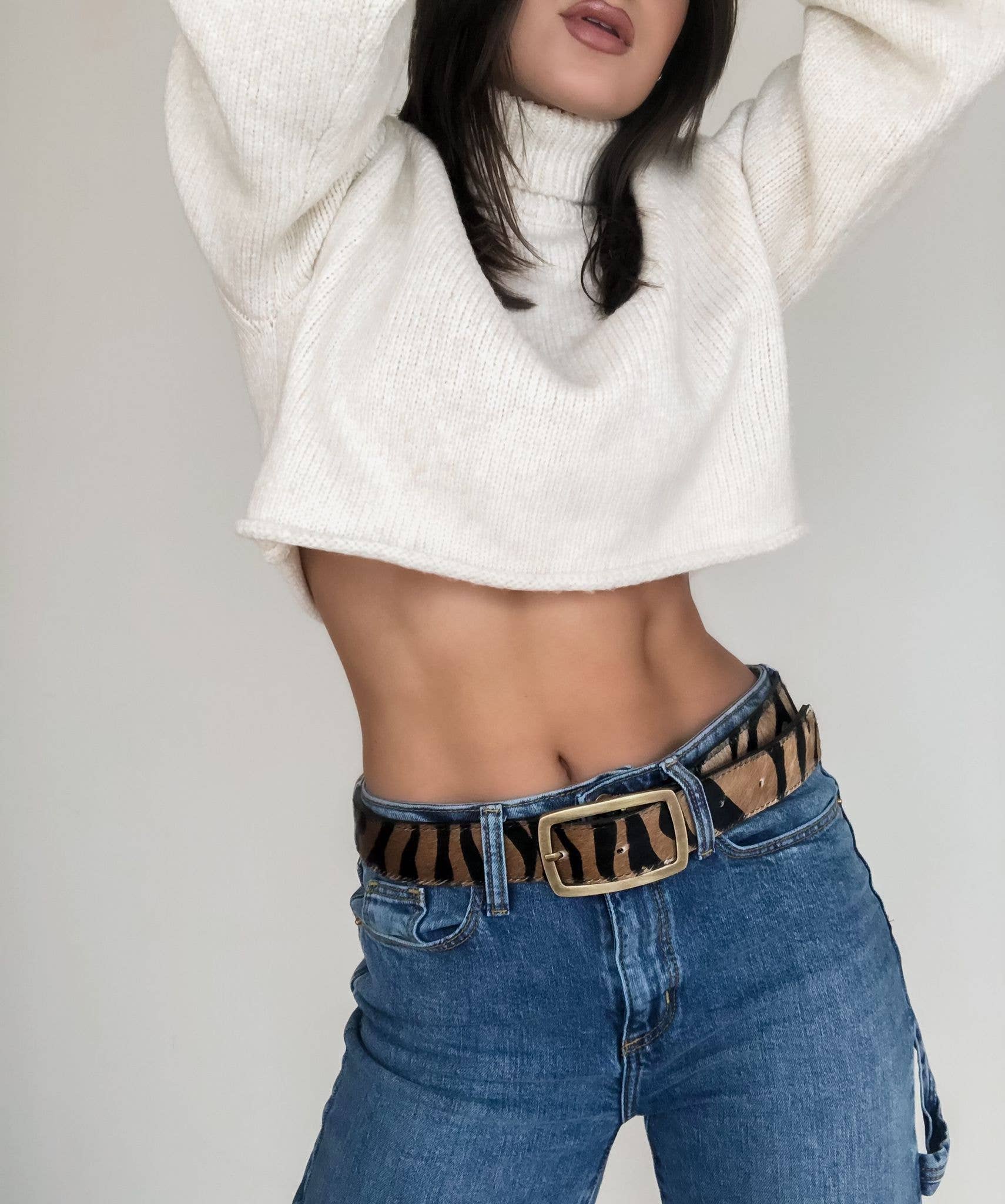 Charlie Leather – wholesale Belt – Women's – Kallyn Wide Exotic Fur Belt4