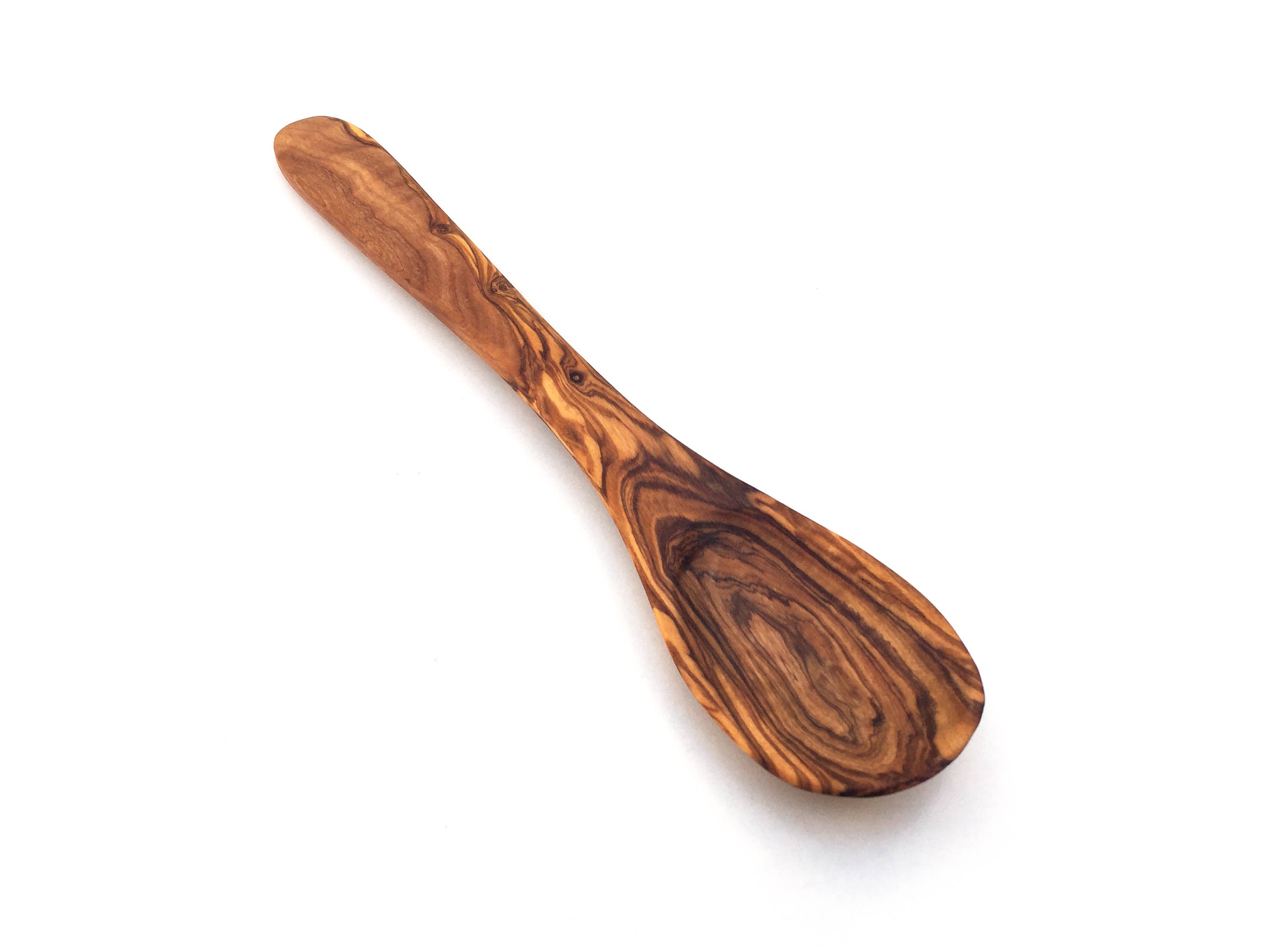 medina mood - Wholesale Kitchen Spoon - Hamburg cooking spoon with wide curved handle made of olive wood8