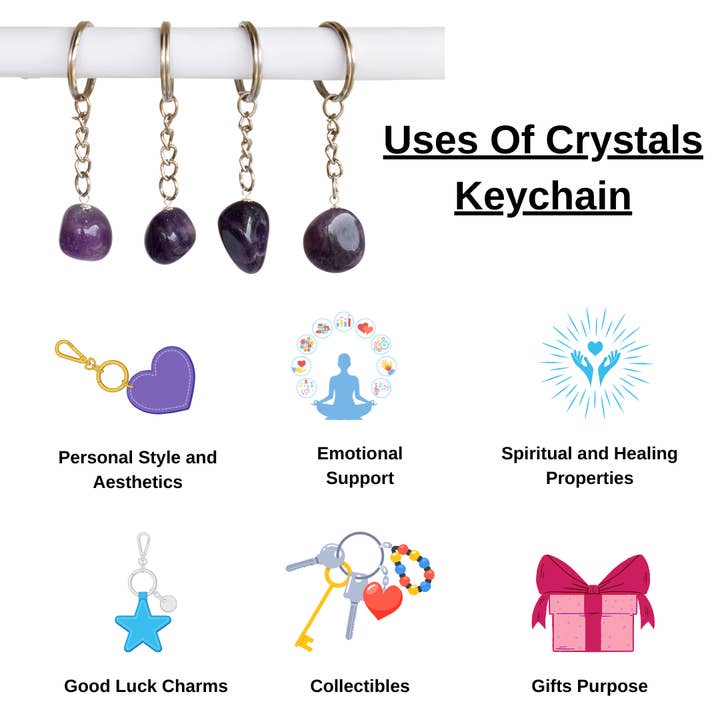 Soothing Crystals - Wholesale Keychain – Unisex - Gemstone Keychain | Lepidolite | Crystal Stone Keyring5