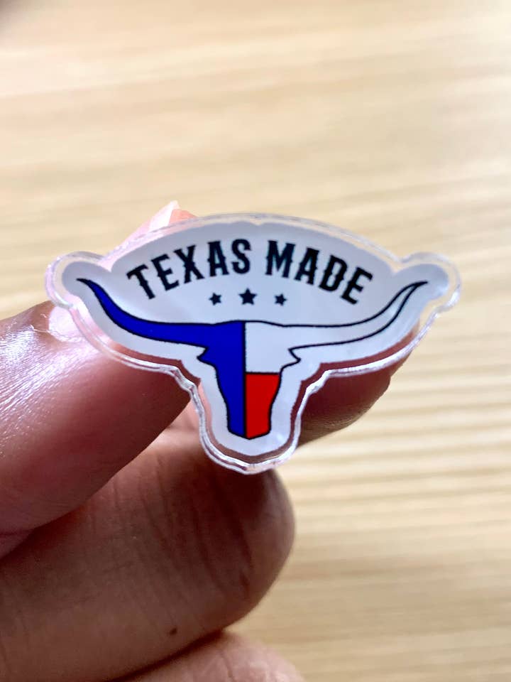 Texas made acrylic pin for wholesale by Christina iDesigns