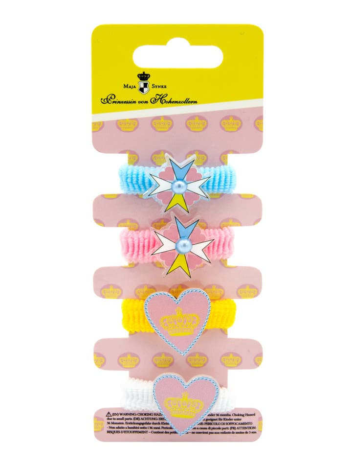 PRINCESS OF HEARTS 4 HAIR ELASTICS for wholesale by Joy Toy