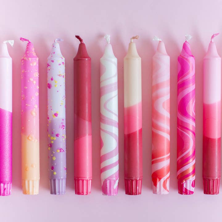 Nordtrice - Wholesale Taps toelopende kaars/kandelaar - Kegelkaarsen doos - Roze Valentijnsdag