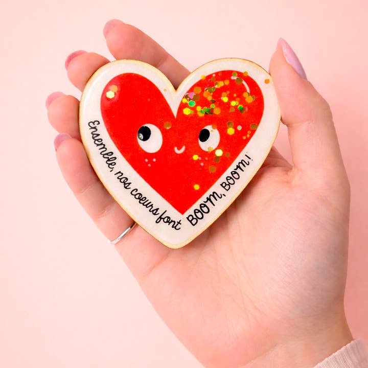 Decoração de parede em forma de coração em madeira e resina – Fabricado em França por atacado de Hocus Pocus Happy