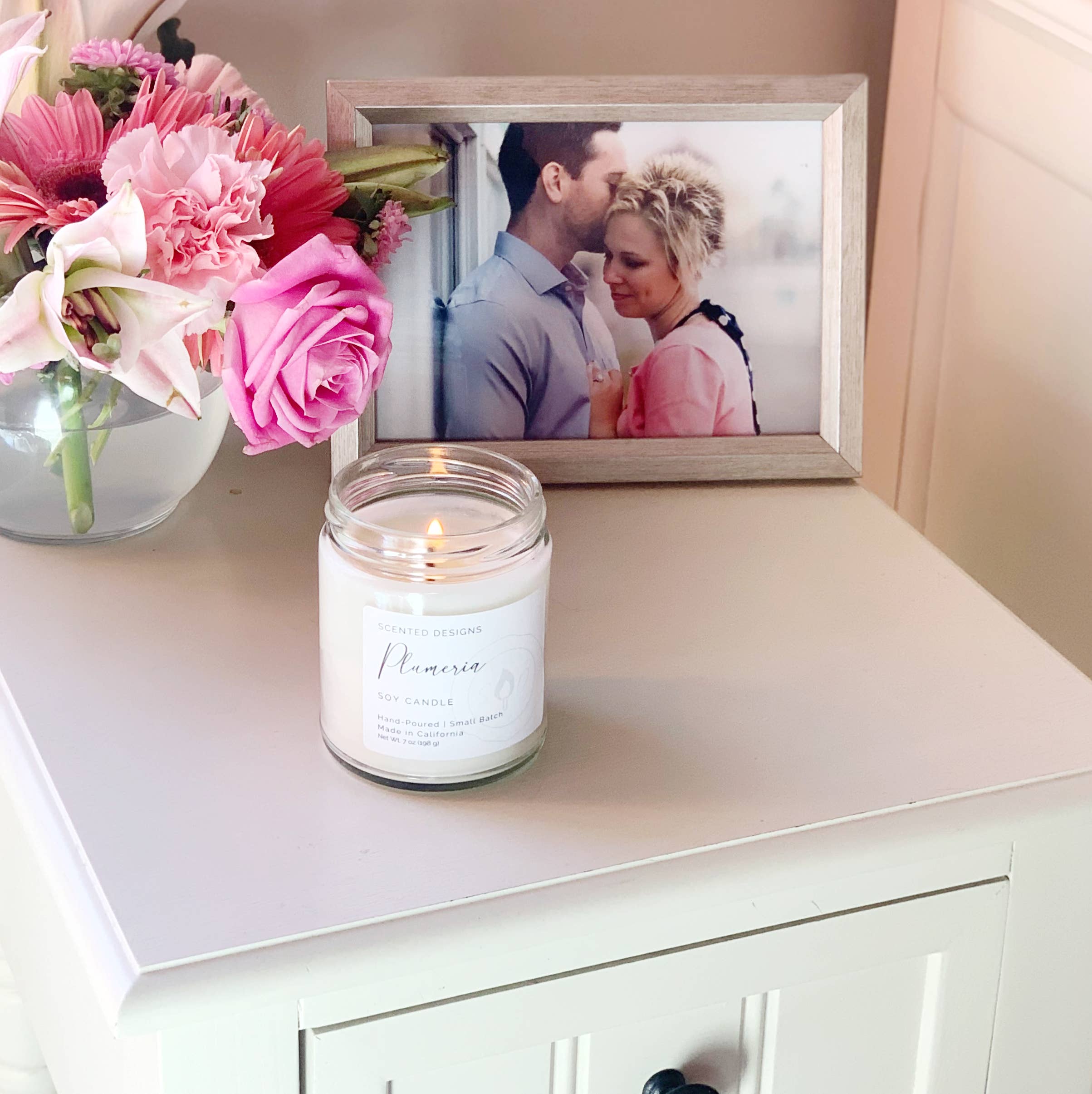 Scented Designs Candle Co - Wholesale Jar/Filled Candle - Plumeria Soy Candle - 7oz Signature Jar1