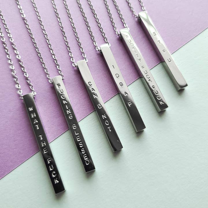 Potty Mouth Studio - Wholesale Pendant/Charm Necklace - Swear Word Necklaces, Stainless Steel, Hand Stamped1