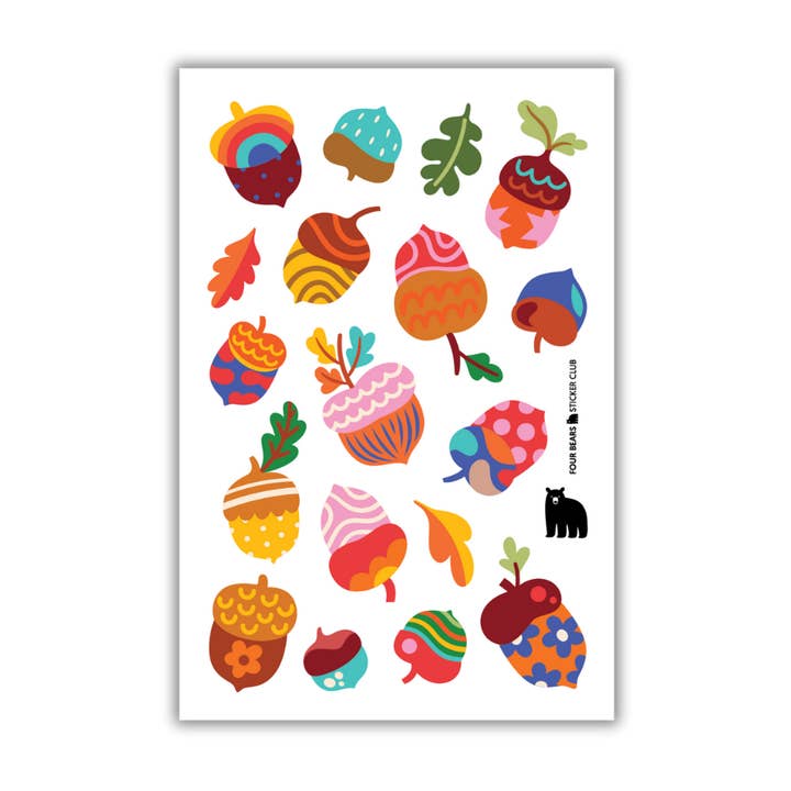 Rainbow Acorns for wholesale by Four Bears Sticker Club