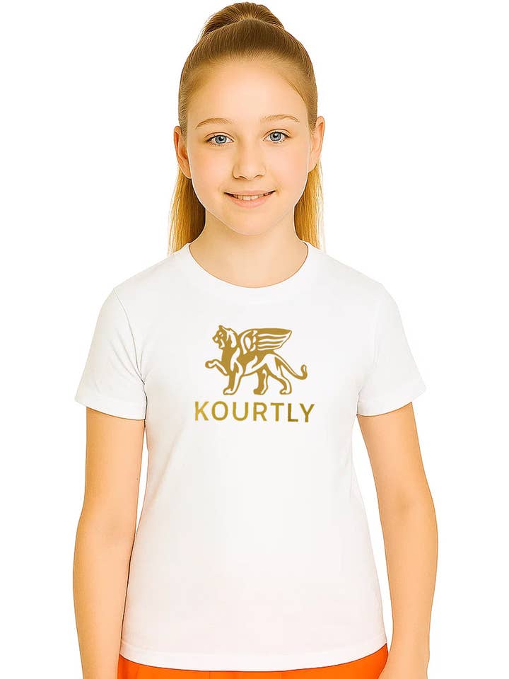 Girls Gold Lion Team Tee for wholesale by KOURTLY by Loriet Sports