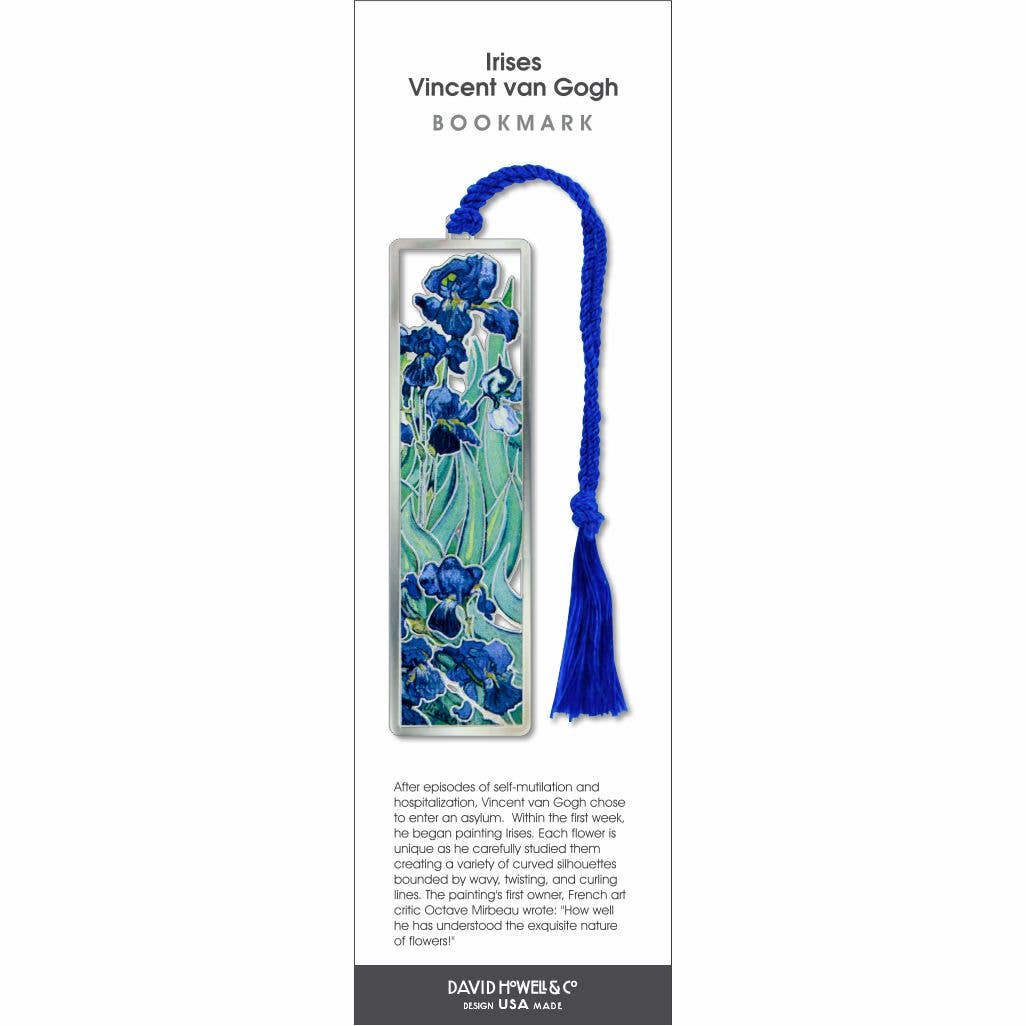 David Howell and Company – wholesale Bokmärke – David Howell and Company Van Gogh Irises metallbokmärke, tillverkat i USA1