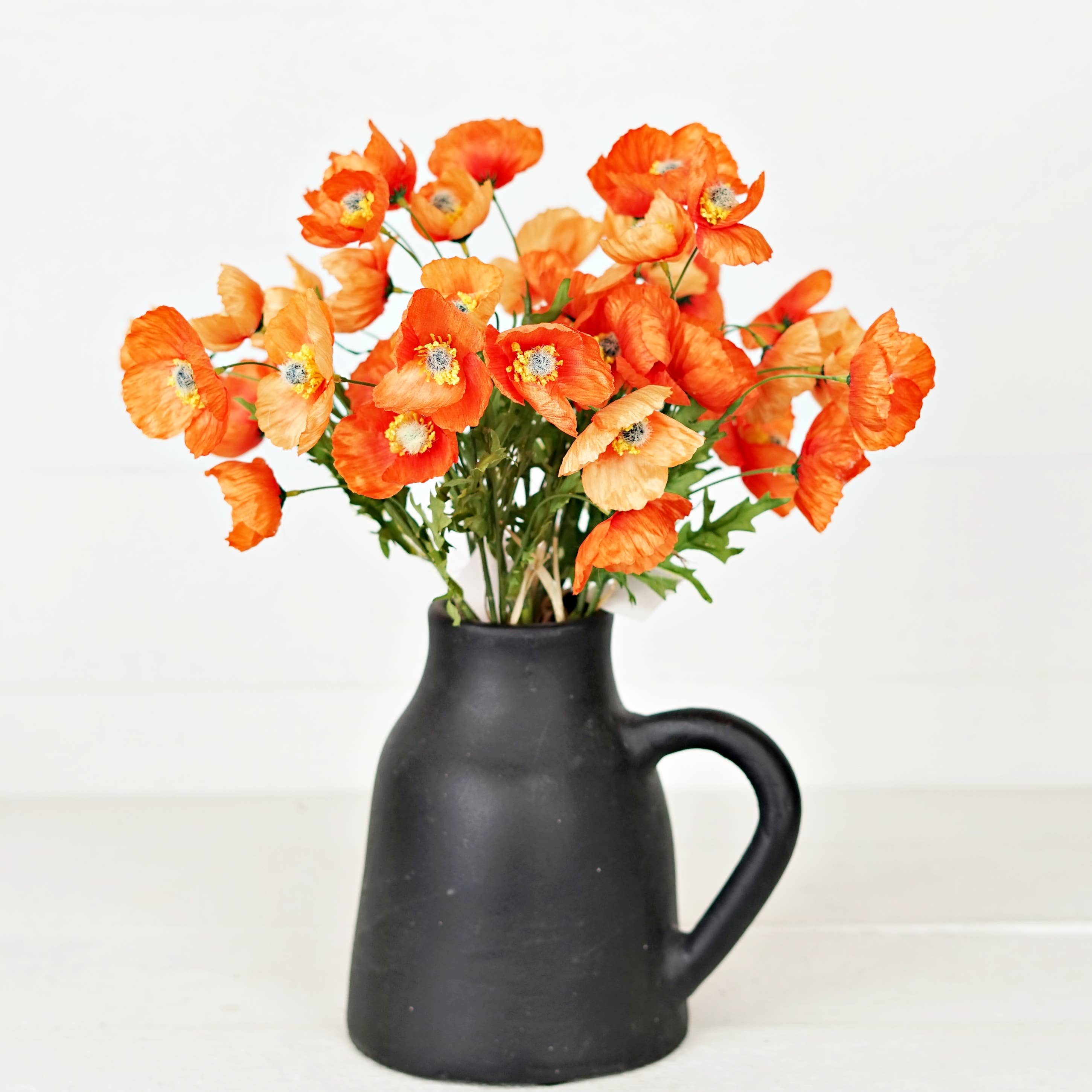 Holiday Depot Inc. - Wholesale Artificial Flowers - 35350- 16inL Wrinkle Poppy Bush-Orange-8