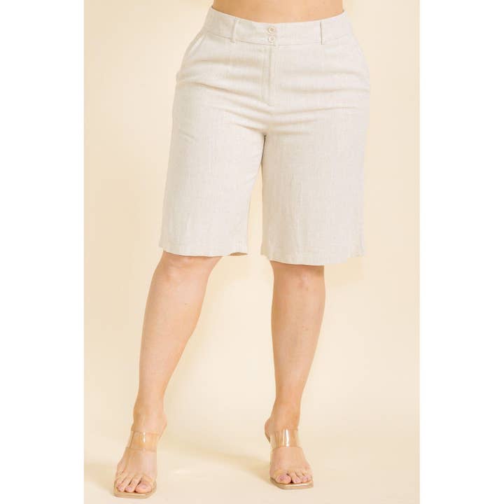 PLUS TAILORED PERFECTION SHORTS for wholesale by Black Pearl Clothing
