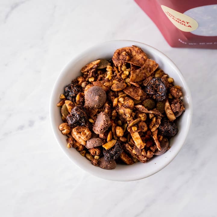 Snack Bag (2 oz) Chocolate Chile Buckwheat Granola for wholesale by For Good Granola