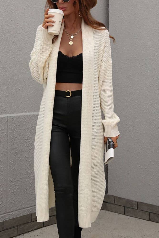 UNISHE - Wholesale Cardigan - Women's - Plain Long Length Open Sweater Cardigans MY0211