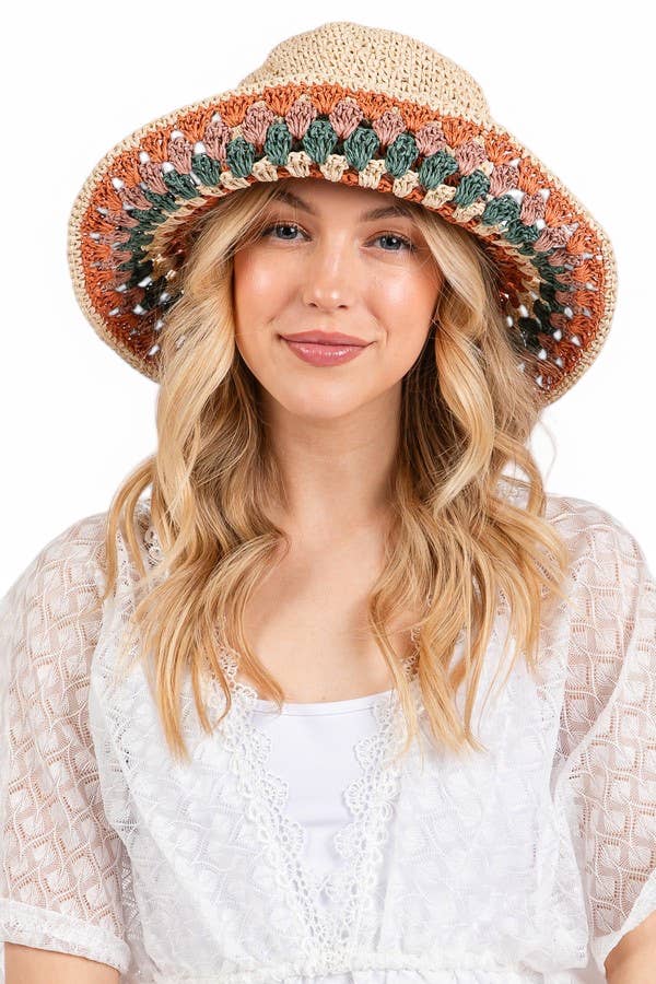 Artini Accessories - Wholesale Bucket Hat - Women's - Pattern Crochet Bucket Hat1