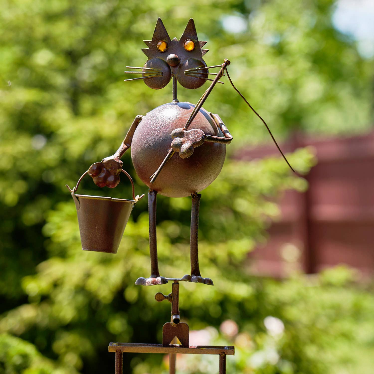 Zaer Ltd. International - Vente Piquets de jardin/pelouse - Lot de 6 piquets de jardin en forme d'animaux rouillés assortis3