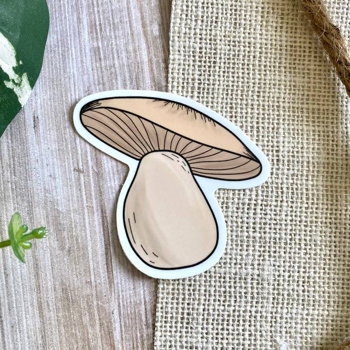 Slanted Mushroom Matte Sticker | 2.9" x 3" for wholesale by JazzyArtCo