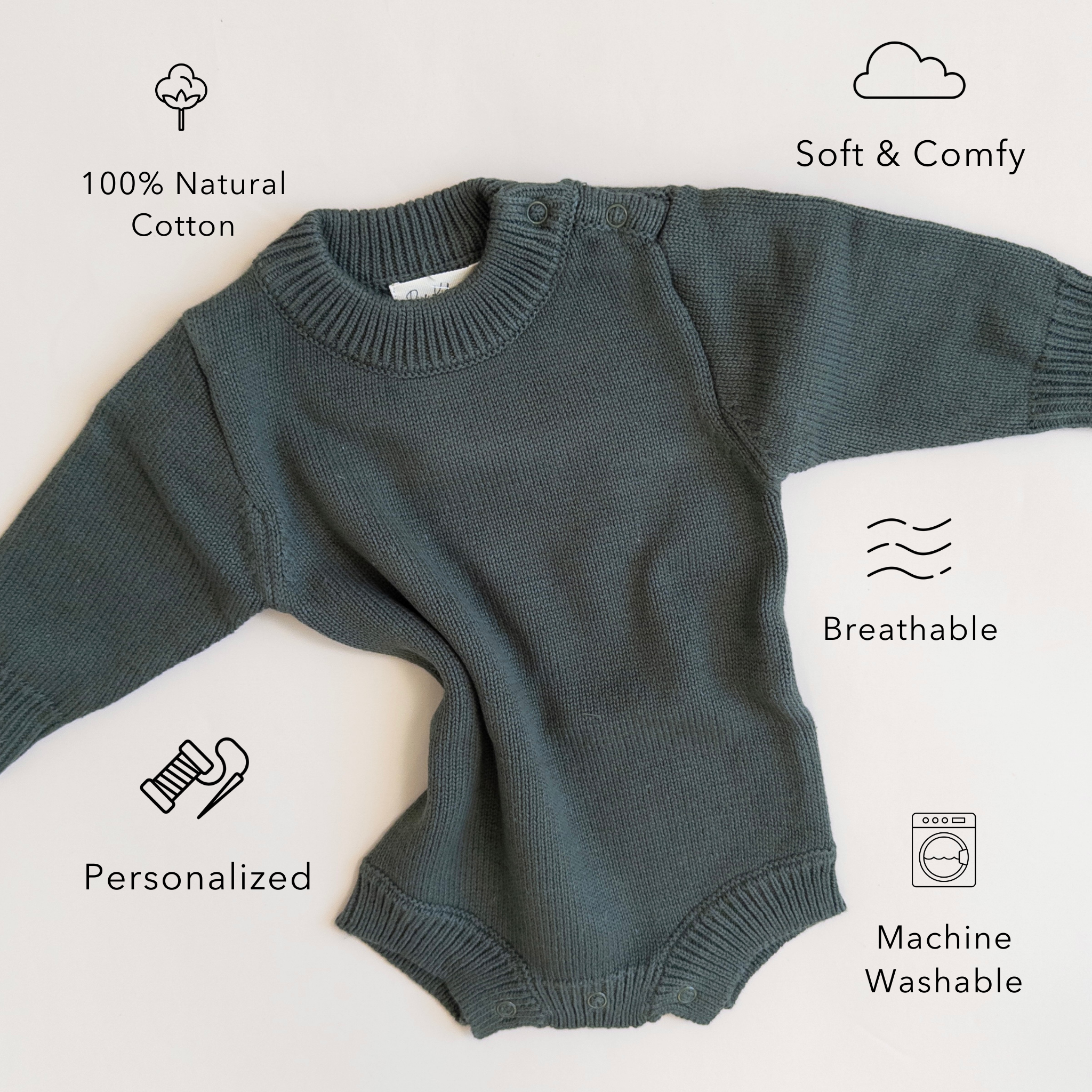 Pine Kids - Wholesale Bodysuit (Non-Footed) - Baby - Knit Romper - Pine1