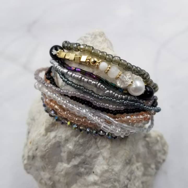 The Pretty Jewellery - Wholesale Jewelry Set - Seed Bead Stackable Bracelet Set