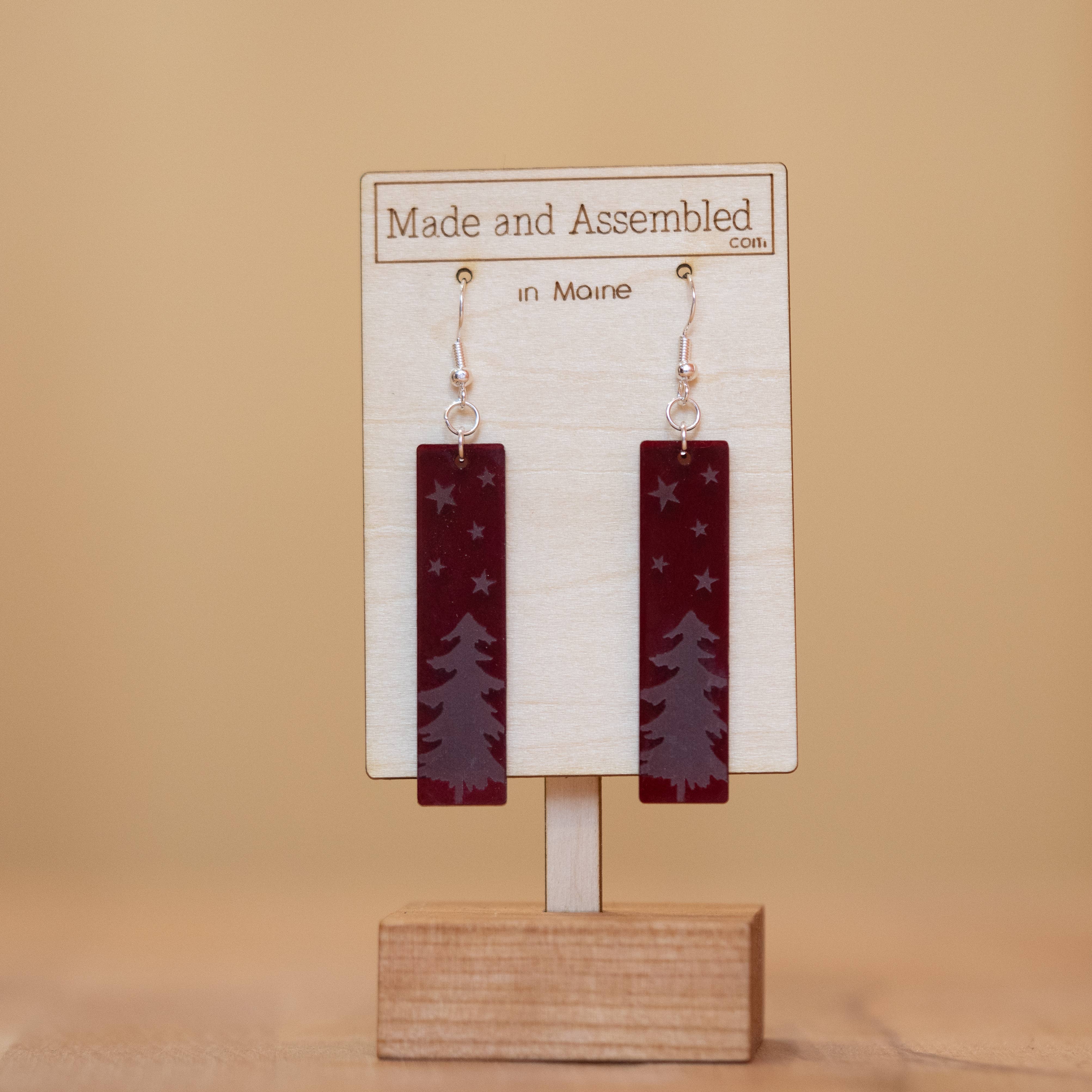 Made and Assembled - Wholesale Dangle Earrings - Wildwood Collection - Mountain Scene Rectangular  Earrings1