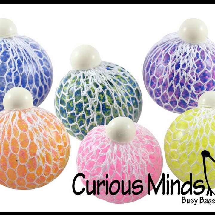 Curious Minds Toys – wholesale Fidget toy – Kids – 1 Confetti Gel Filled Mesh Net Blob Ball - Squishy Fidget