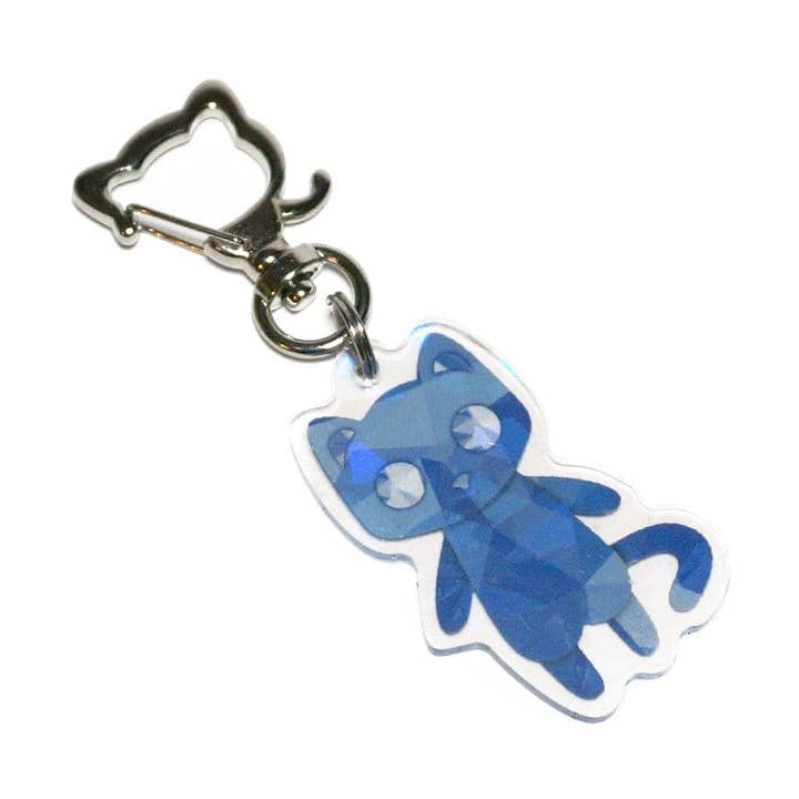 Sapphire the Crystal Cat Keychain for wholesale by Monster Kitty Society