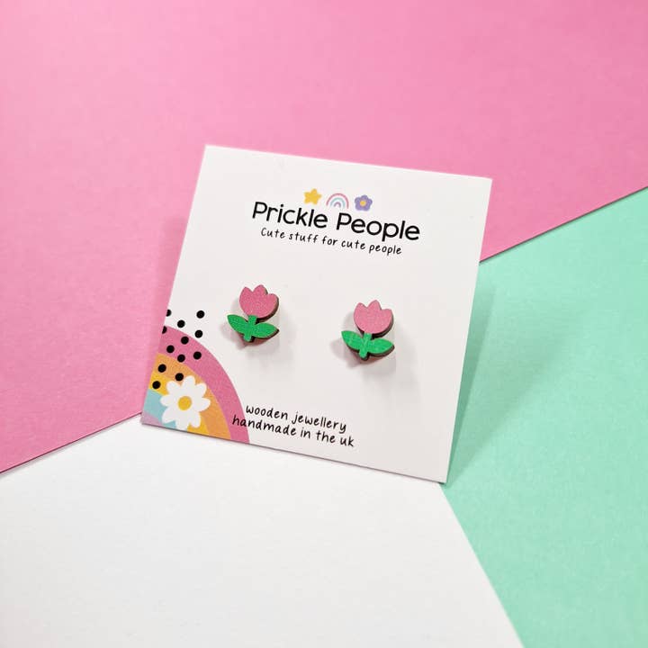 Prickle People - Wholesale Stud/Post Earrings - Flower Studs, Flower Earrings, Summer Style, Pink1