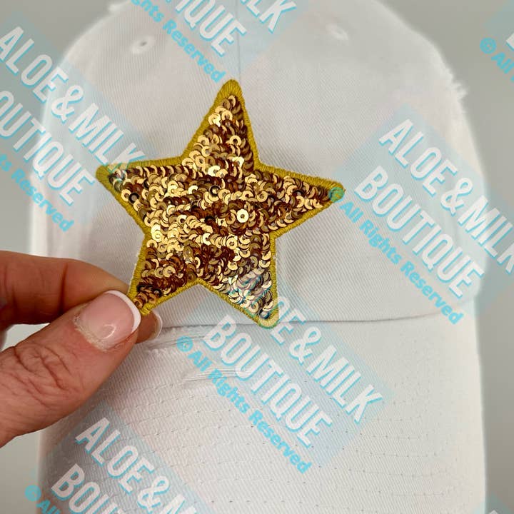 Aloe and Milk Boutique - Wholesale Patch - New Sequin Star Small, sequin star patch, cheer patch6