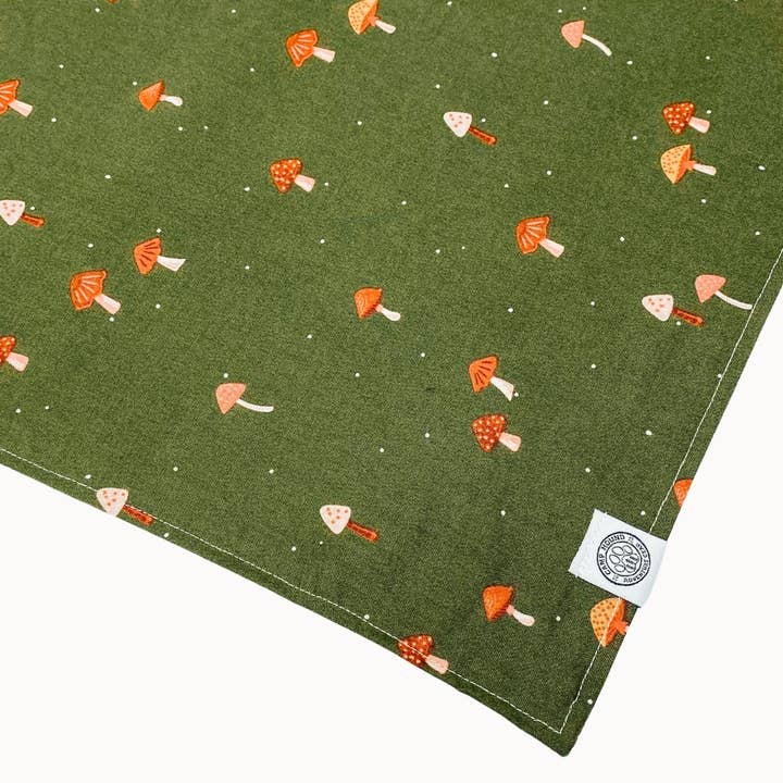 Green Maggie Dog Bandana | Minimal Mushroom Cottagecore Pet Scarf for wholesale on Faire2