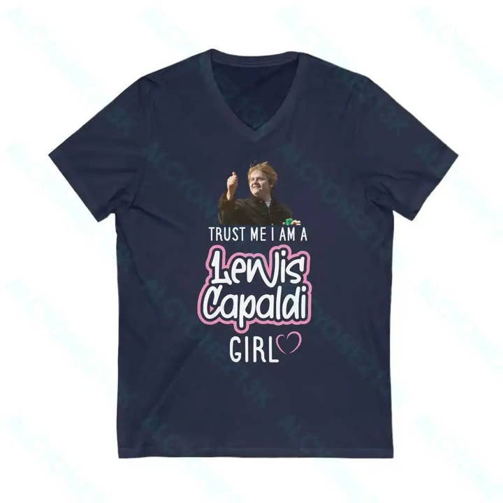 Lewis Capaldi Unisex Jersey Short Sleeve V-Neck Tee for wholesale by Alcyone213k