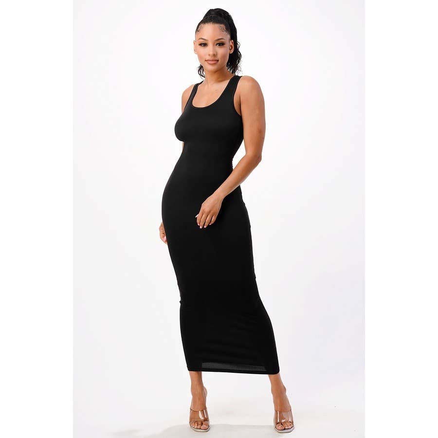 Lime All the Time – Großhandel Kleid – Damen – Einfarbig Muscle Tank Maxikleid2